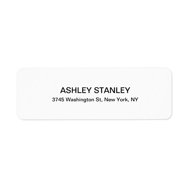 Etiqueta Negro y blanco de aspecto moderno legible profesio (Frente)