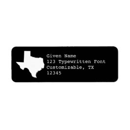 Etiqueta Negro y Blanco Texas