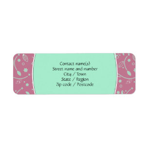 Etiqueta NEO MINT DUSKY PINK Floral dirección personalizada