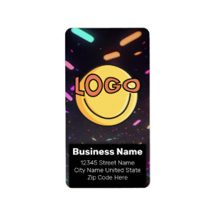 Etiqueta Neon Black Nightlife Events Business Branding