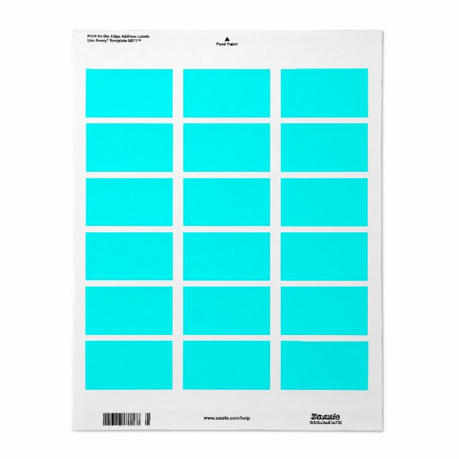Etiqueta Neon blue 00ffff (Hoja Entera)