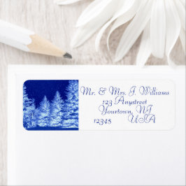 Etiqueta Neon Blue Christmas Tree