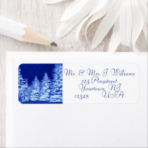 Etiqueta Neon Blue Christmas Tree