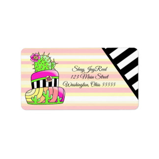 Etiqueta Neon Cactus Return Address Label