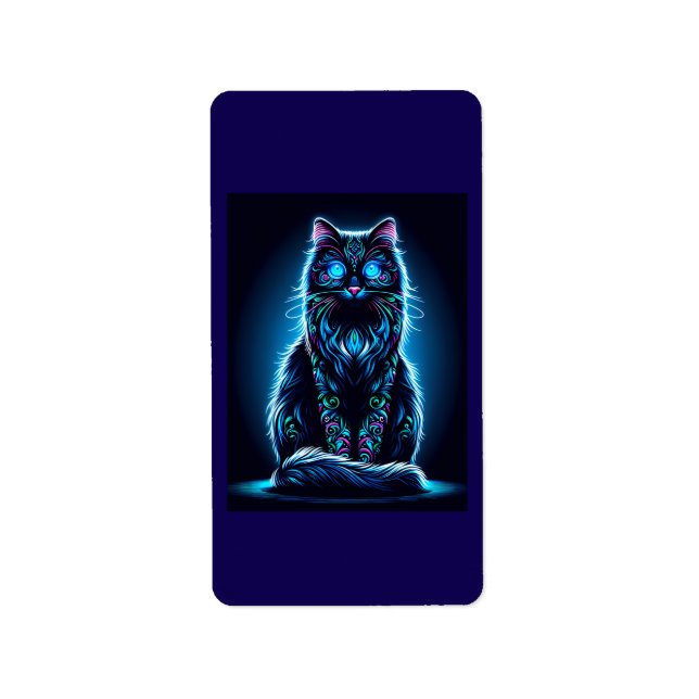 Etiqueta Neon Cat Vivid Background-97948 (Frente)