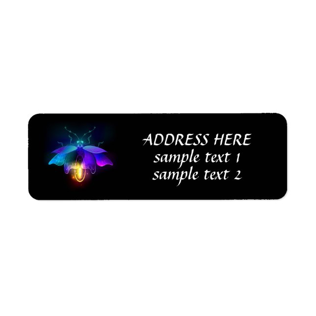 Etiqueta Neon Firefly en negro (Frente)