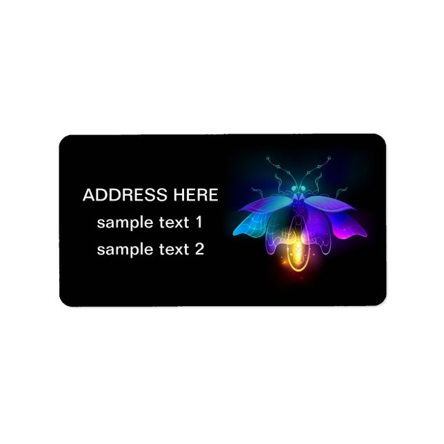 Etiqueta Neon Firefly en negro (Frente)