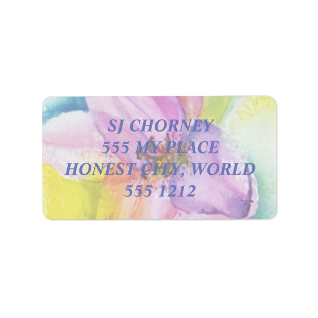 ETIQUETA NEON FUNKY LILY ADDRESS LABELS (Frente)