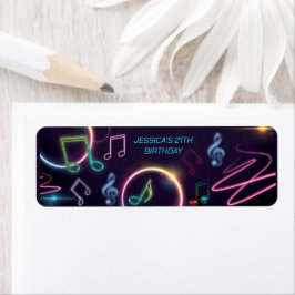 Etiqueta Neon Glow Disco Dance Birday Party