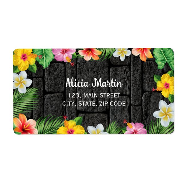 Etiqueta Neon Tropical Forest Summer Hawaii (Frente)