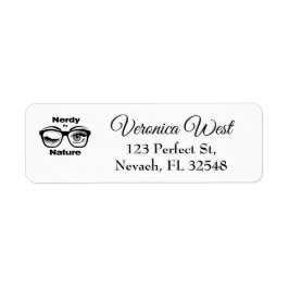 Etiqueta Nerdy by Nature Funny Geek Design with Glasses
