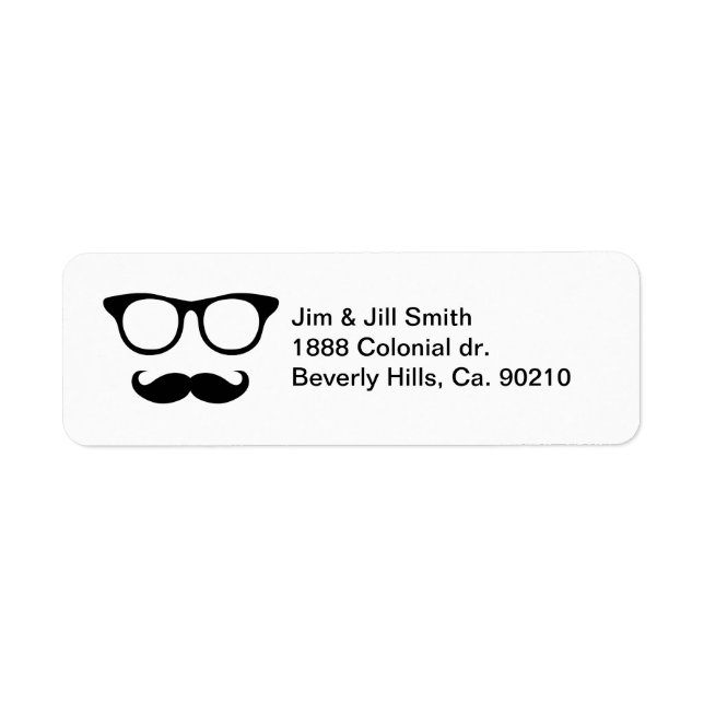 Etiqueta Nerdy Mustache Man (Frente)
