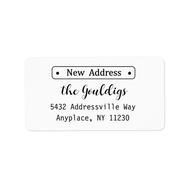 Etiqueta New Address Labels, New House Stickers (Frente)