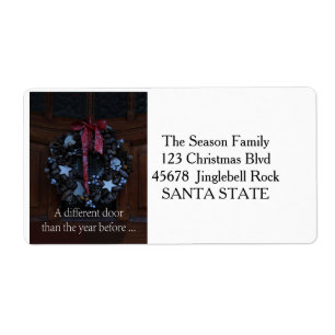 Etiqueta New Address ornament wreath Holiday Label