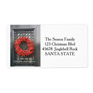 Etiqueta New Address ornament wreath Holiday Label