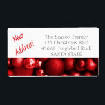 Etiqueta New Address ornaments Holiday Label<br><div class="desc">After all the work and stress, tell them you have a new address! There is no better ( and easier!) way to spread the news than adding this label to your Christmas post. There are many different cards available, so pick the design and wording you like. Browse the store or...</div>
