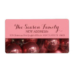 Etiqueta New Address pink ornaments Label<br><div class="desc">After all the work and stress, tell them you have a new address! There is no better ( and easier!) way to spread the news than adding this label to your Christmas post. There are many different cards available, so pick the design and wording you like. Browse the store or...</div>