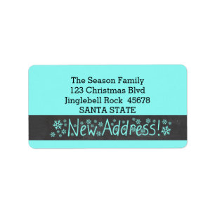 Etiqueta New Address Snowflake Christmas