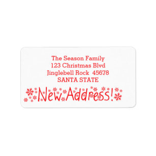 Etiqueta New Address Snowflake Christmas