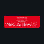 Etiqueta New Address Snowflake Christmas<br><div class="desc">Make your Christmas mailing a little bit extra special with a address label. Pick your favorite color and holiday phrase to give your christmas card or letter a special touch and let them know your address ... all at once. Special versions for new address announcements also available. Browse the store!...</div>