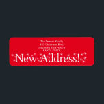 Etiqueta New Address Snowflake Christmas<br><div class="desc">Make your Christmas mailing a little bit extra special with a address label. Pick your favorite color and holiday phrase to give your christmas card or letter a special touch and let them know your address ... all at once. Special versions for new address announcements also available. Browse the store!...</div>