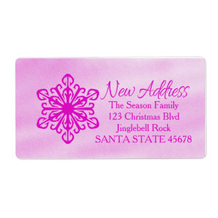 Etiqueta New Address snowflake Holiday Address Label