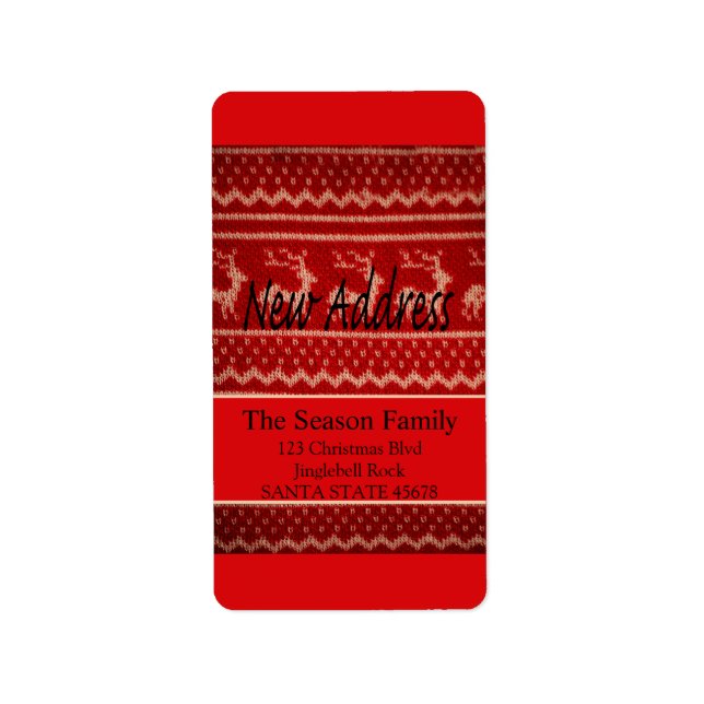 Etiqueta New Address Ugly Christmas Sweater (Frente)