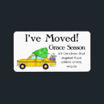 Etiqueta New Address Yellow Cab Taxi Christmas Gifts<br><div class="desc">New Address Yellow Cab Taxi Christmas Gifts, hand drawn watercolor. After all the work and stress, tell them you have a new address! There is no better ( and easier!) way to spread the news than adding a special address label to your mail. There are many different labels available, so...</div>