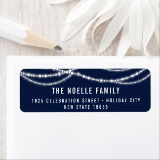 Etiqueta New Year Cheers Sparkling Lights Stylish Address