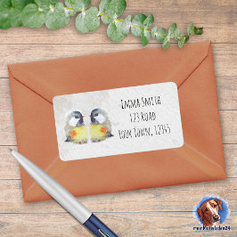 Etiqueta Niedliche Kohlmeisen - Aquarell-Design |