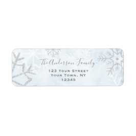 Etiqueta Nieve de plata azul invernal