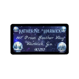 Etiqueta Nieves artística de color de agua en invierno