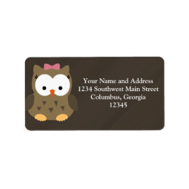 Etiqueta Niña pequeña con arco rosado