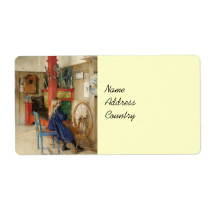 Etiqueta Niña pequeña en la rueda giratoria