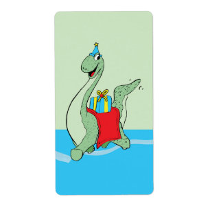 Etiqueta Niño, dinosaurio de cumpleaños