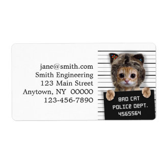 Etiqueta Niño malo del gato lindo