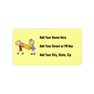 Etiqueta Niños del palillo con el lápiz