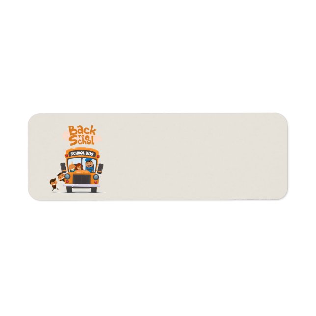 Etiqueta Niños en un autobús escolar (Frente)