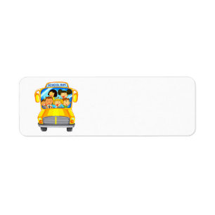 Etiqueta Niños en un autobús escolar