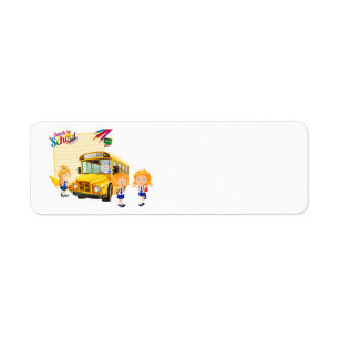 Etiqueta Niños en un autobús escolar