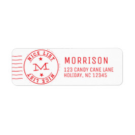 Etiqueta Niza Lista Monograma Rojo