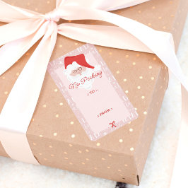 Etiqueta No Peeking Fa La Santa Claus De ida y vuelta
