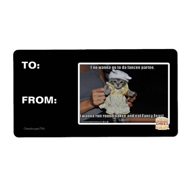 Etiqueta No quiero ir a la fiesta de da fancee (Frente)