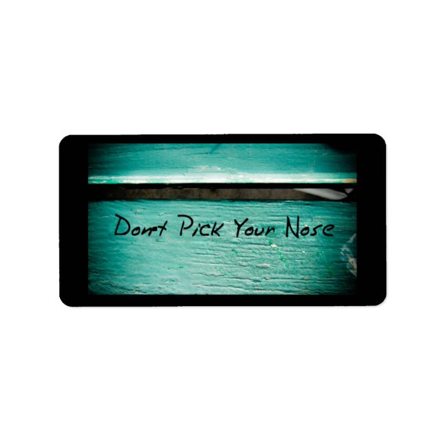 Etiqueta No te elijas la nariz (Frente)