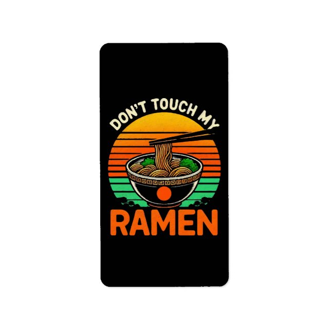 Etiqueta No Toques Amante De Ramen (Frente)
