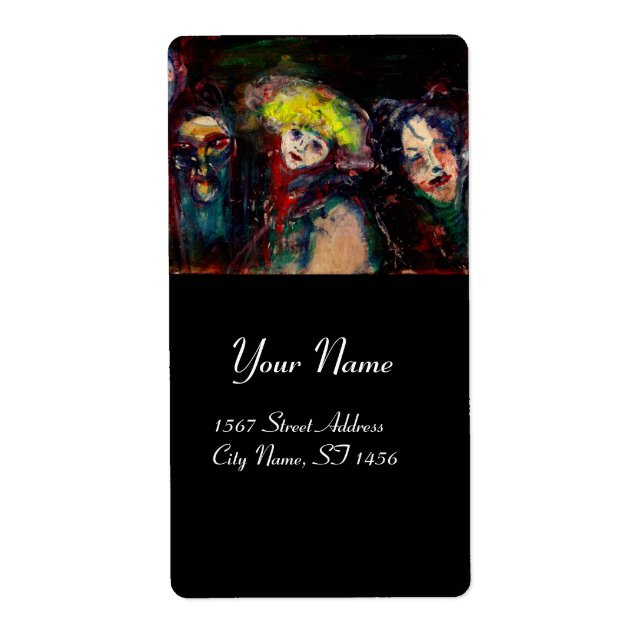 Etiqueta NOCHE DE CARNAVAL EN Máscara de Mascarada venecian (Frente)