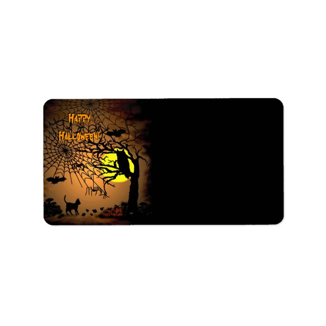 Etiqueta Noche de Halloween, ¡Feliz Halloween! (Frente)