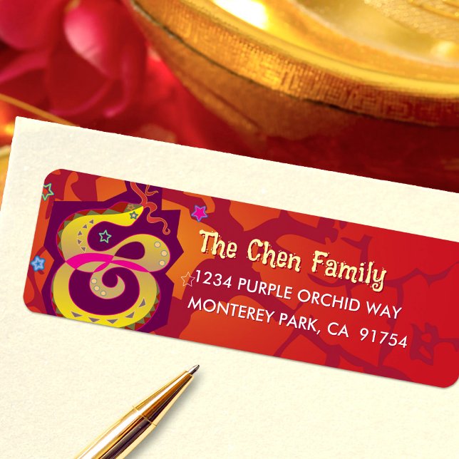 Etiqueta Noche de serpiente rojo 2025 Año nuevo chino Guay  (Subido por el creador)