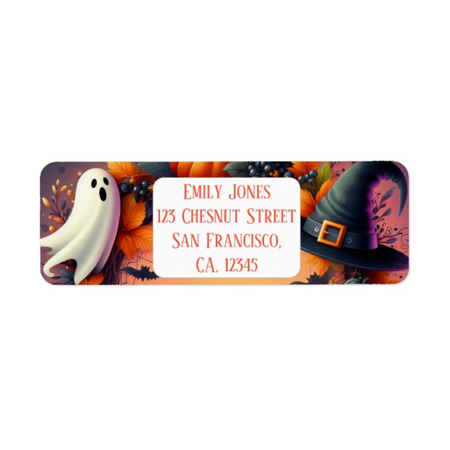Etiqueta Noche encantada - Placas de papel de Halloween fes (Frente)