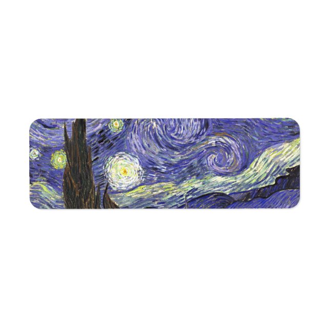 Etiqueta Noche estrellada de Vincent van Gogh (Frente)